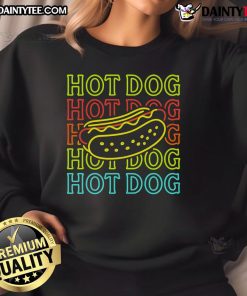 Vibrant Awesome Neon Hot Dog Sweatshirt featuring a playful graphic, perfect for casual streetwear and food lovers.