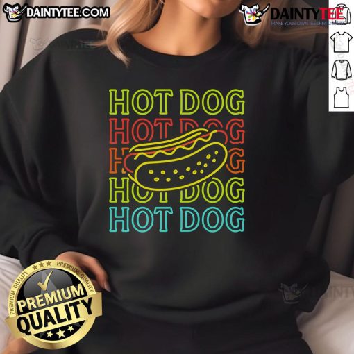Vibrant Awesome Neon Hot Dog Sweatshirt featuring a playful graphic, perfect for casual streetwear and food lovers.