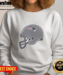 Alt Text: Awesome New England Patriots polka dots helmet sweatshirt, featuring vibrant team colors and stylish design.