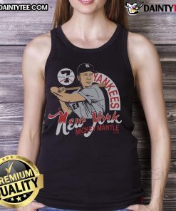 Alt Text: Awesome New York Yankees Mickey Mantle 7 signature tank top featuring classic design and vintage style for fans.