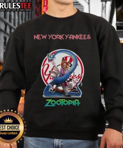 Awesome New York Yankees Zootopia 2 sweatshirt featuring vibrant graphics and a stylish design for fans.
