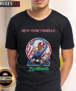 Awesome New York Yankees Zootopia 2 T-Shirt featuring vibrant graphics of characters and team logo, perfect for fans.