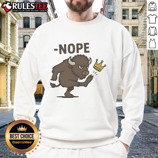 Awesome No Kings Buffalo Sweatshirt featuring a stylish design perfect for casual wear and cozy comfort.
