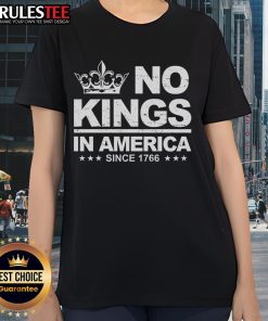 Awesome No Kings In America Vintage Democracy Since 1776 Ladies Tee showcasing a stylish and patriotic design.