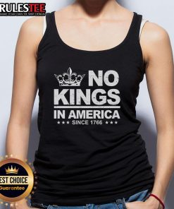 Alt Text: Awesome No Kings In America Vintage Democracy Since 1776 Tank Top design showcasing patriotic themes and vintage style.