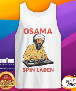 Awesome Osama Spin Laden Player DJ Meme Tank Top featuring a vibrant graphic design and bold colors for music lovers.
