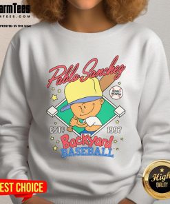 Alt Text: Awesome Pablo Sanchefs Backyard Baseball Secret Weapon Est 1997 Sweatshirt in vibrant colors, perfect for fans.