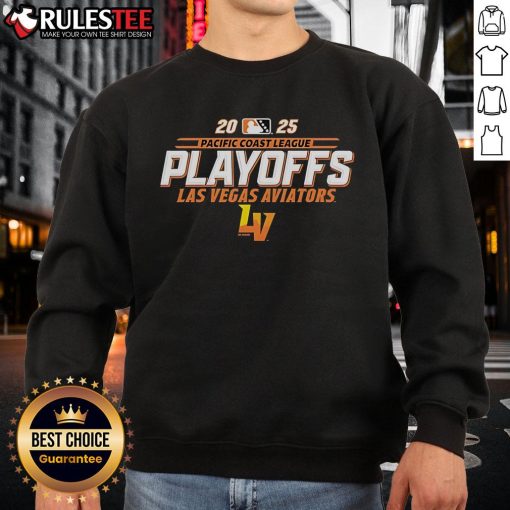 Awesome Pacific Coast League Playoffs 2025 sweatshirt featuring Las Vegas Aviators logo and vibrant team colors.