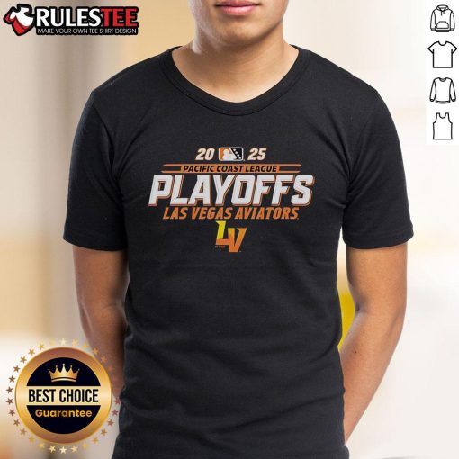 Awesome Pacific Coast League Playoffs 2025 T-shirt featuring Las Vegas Aviators logo in vibrant colors.