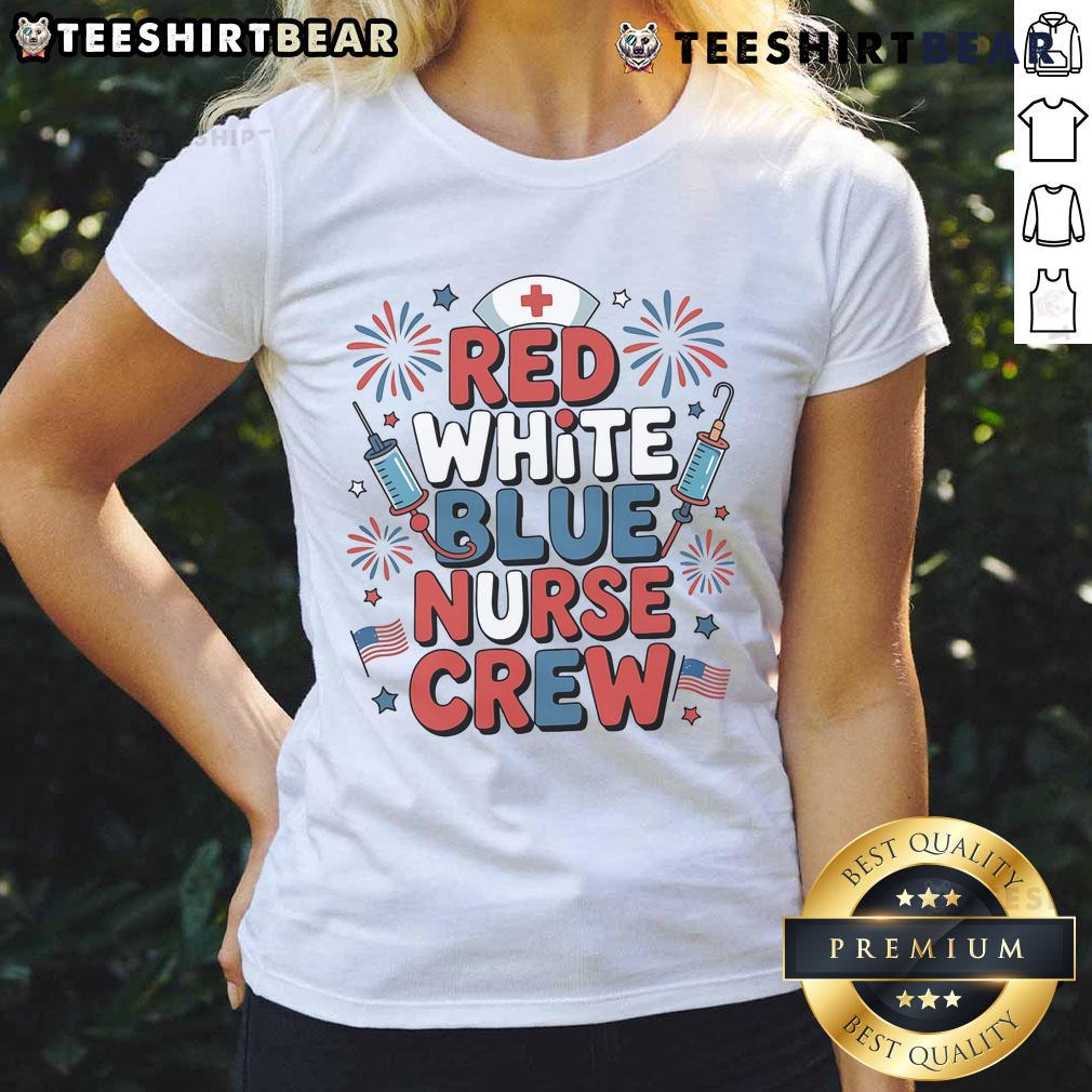 Awesome Red White And Blue American Nurse Crew Ladies Tee Awesome Red White and Blue American Nurse Crew Ladies Tee featuring patriotic design for nurses