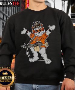 Alt Text: Awesome San Francisco Giants Lou Seal mascot sweatshirt featuring a soldier's helmet design, perfect for fans.