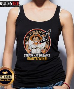 Awesome San Francisco Giants straw hat and Dreams Giants Wins tank top, perfect for fans showing team spirit.