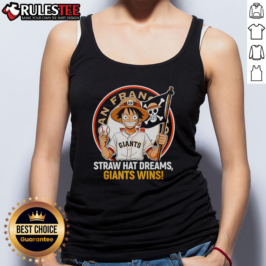 Awesome San Francisco Giants Straw Hat Dreams Giants Wins Tank Top Awesome San Francisco Giants straw hat and Dreams Giants Wins tank top, perfect for fans showing team spirit.