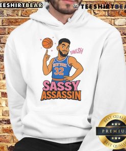 Awesome Sassy Assassin Karl Anthony Towns hoodie featuring a bold design, perfect for fans and streetwear enthusiasts.