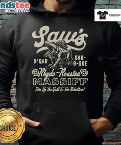 Alt Text: Awesome Saws BBQ Rhydo Roasted Massiff Hoodie in vibrant colors, perfect for BBQ lovers and outdoor enthusiasts.