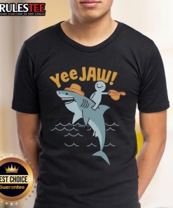 Alt Text: Awesome Shark Yee Jaw T-Shirt featuring a bold shark graphic and vibrant colors, perfect for ocean lovers.