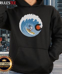 Awesome Snoopy Big Wave Adventure 2 Hoodie featuring Snoopy surfing on a big wave, perfect for beach lovers and fans.