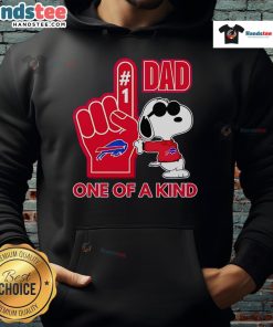 Awesome Snoopy Buffalo Bills 1 DAD hoodie featuring unique design, perfect for fans and fathers who love football style.