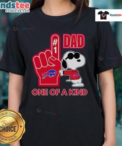 Awesome Snoopy Buffalo Bills DAD one-of-a-kind ladies tee featuring a playful design perfect for fans.