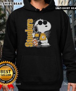 Alt Text: Awesome Snoopy cool Pittsburgh Steelers hoodie featuring Snoopy in team colors, perfect for fans and cozy wear.