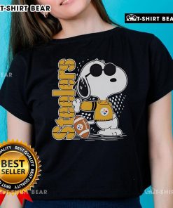 Awesome Snoopy Cool Pittsburgh Steelers Ladies Tee featuring a stylish design perfect for fans.