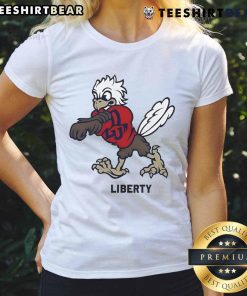 Awesome Sparky Liberty Mascot Ladies Tee featuring a vibrant design and comfortable fit for stylish women.