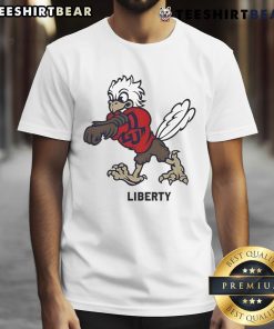 Awesome Sparky Liberty Mascot T-Shirt featuring a vibrant graphic of Sparky in a patriotic design, perfect for fans.