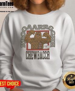 Awesome Star Wars Wookie Roar Chewbacca sweatshirt featuring a bold design of Chewbacca's iconic roar.