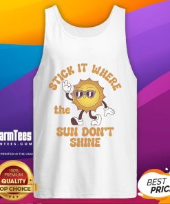 Awesome Stick It Where The Sun Don't Shine Tank Top in vibrant colors displayed on a mannequin against a bright backdrop.