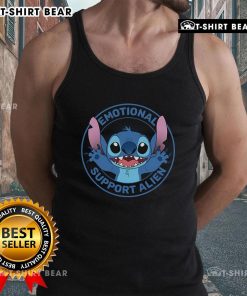Awesome Stitch Emotional Support Alien Tank Top featuring a colorful design, perfect for fans of Disney and unique fashion.