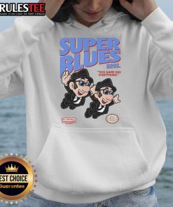 Awesome Super Blues Bros hoodie featuring vibrant graphics and a cozy design, perfect for fans of the game.