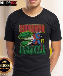 Alt Text: Awesome Superman vs Kryptonite T-shirt featuring vibrant artwork of Superman battling kryptonite elements.