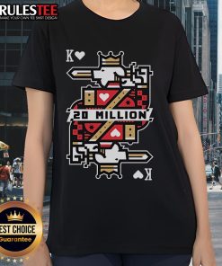 Awesome Technoblade 20 Million Subs ladies tee featuring vibrant design celebrating the Minecraft YouTuber's milestone.