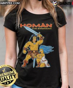 Awesome The Simpsons Homer The Barbarian Ladies Tee featuring Homer Simpson in a barbarian outfit, perfect for fans.