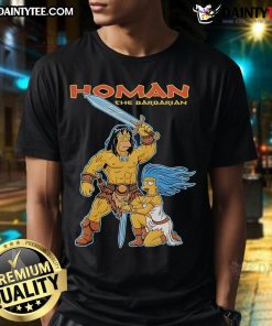 Alt Text: Awesome The Simpsons Homer The Barbarian T-Shirt featuring Homer as a fierce barbarian in vibrant colors.