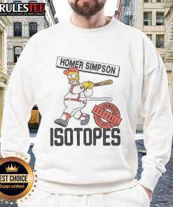 Alt Text: Awesome The Simpsons Springfield Isotopes sweatshirt featuring vibrant team logo and cozy design for fans.