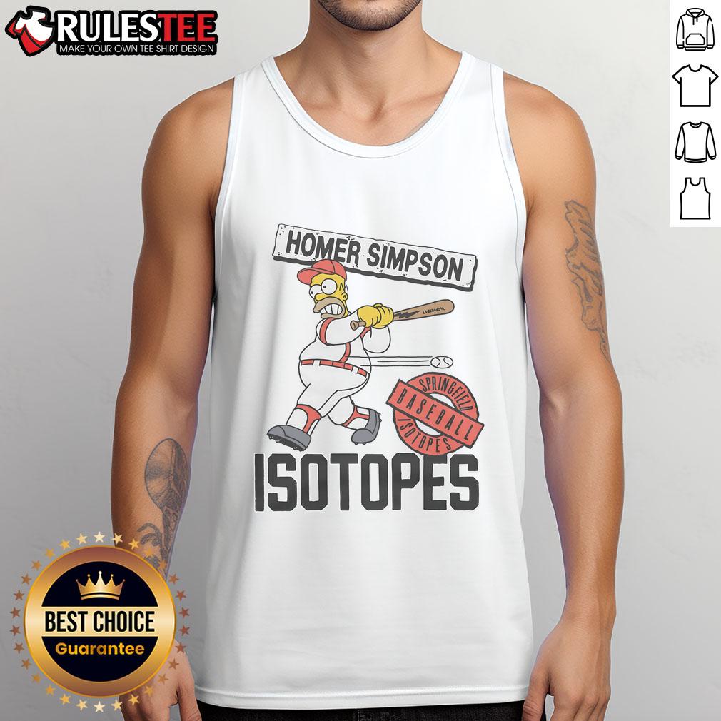 Awesome The Simpsons Springfield Isotopes Tank Top Alt Text: Awesome The Simpsons Springfield Isotopes tank top featuring vibrant graphics and a fun design for fans.