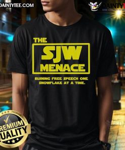 Alt Text: Awesome The SJW Menace T-Shirt featuring bold graphics and a unique design for activism and awareness.