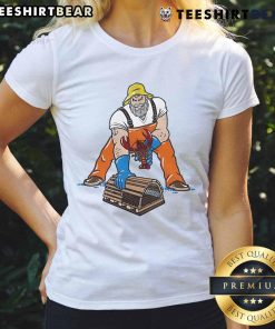 Awesome Three Point Stance Lobsterman Ladies Tee featuring a stylish lobster graphic on a comfortable shirt.