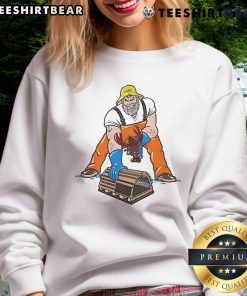 Awesome Three Point Stance Lobsterman Sweatshirt featuring a vibrant lobsterman graphic on a cozy sweatshirt.