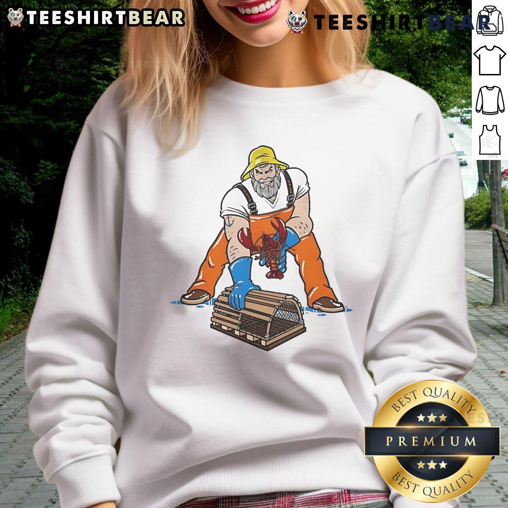 Awesome Three Point Stance Lobsterman Sweatshirt Awesome Three Point Stance Lobsterman Sweatshirt featuring a vibrant lobsterman graphic on a cozy sweatshirt.