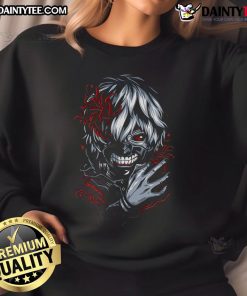 Alt Text: Stylish Tokyo Ghoul Ken Kaneki masked hunger sweatshirt featuring a bold design for anime fans.
