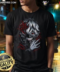 Awesome Tokyo Ghoul Ken Kaneki Masked Hunger T-Shirt featuring a striking design of Ken Kaneki's iconic masked look.