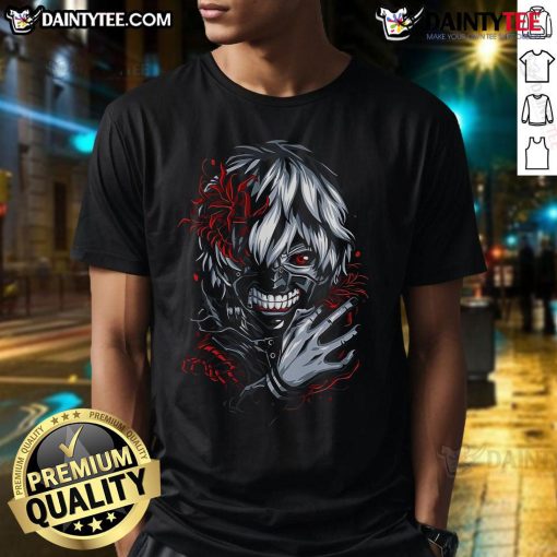 Awesome Tokyo Ghoul Ken Kaneki Masked Hunger T-Shirt featuring a striking design of Ken Kaneki's iconic masked look.