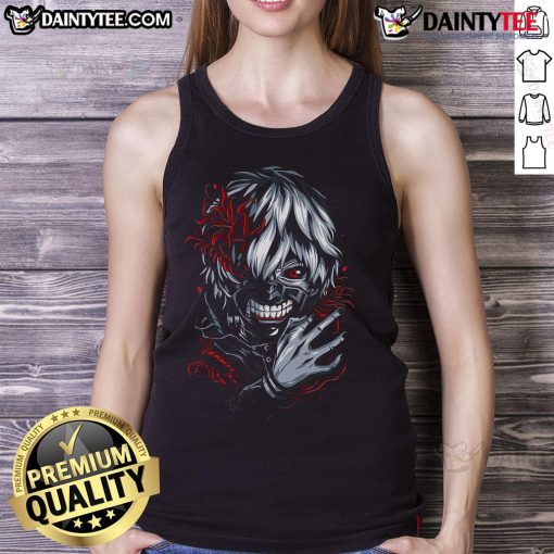 Awesome Tokyo Ghoul Ken Kaneki masked hunger tank top featuring vibrant graphic design and bold colors.