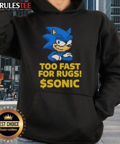Awesome Too Fast For Rugs Sonic Hoodie featuring vibrant Sonic graphics and a stylish design, perfect for fans.