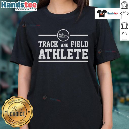 Awesome Track and Field Athlete Ladies Tee featuring a dynamic design and vibrant colors for sports enthusiasts.