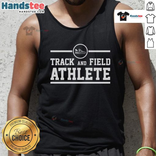 Awesome track and field athlete wearing a stylish tank top, showcasing athleticism and performance in action.