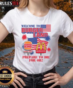 Awesome Welcome to Burgerland Ladies Tee featuring a fun burger graphic and vibrant colors for stylish casual wear.