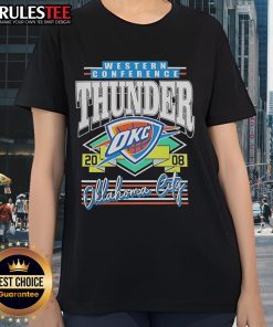 Awesome Western Conference Oklahoma City Thunder 2008 Ladies Tee in vibrant colors, perfect for fans and casual wear.